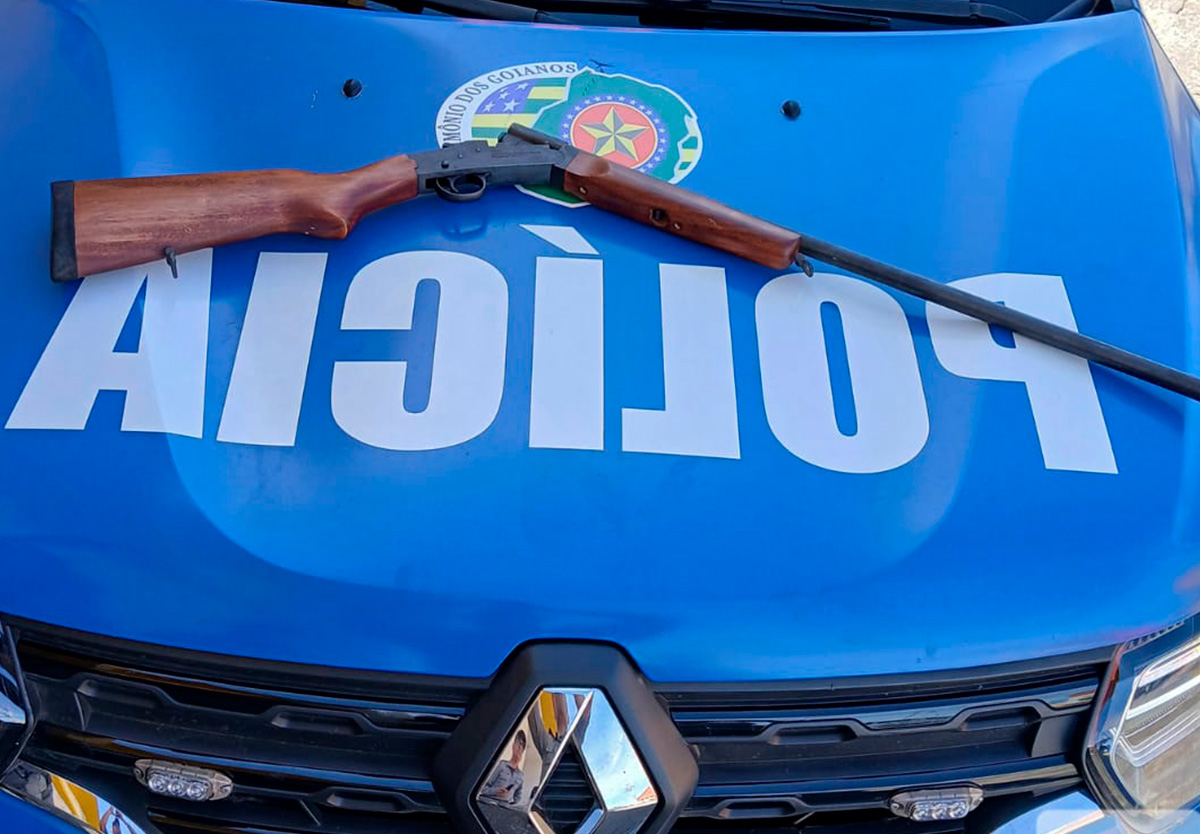 Polícia prende homem por violência doméstica e posse ilegal de arma.