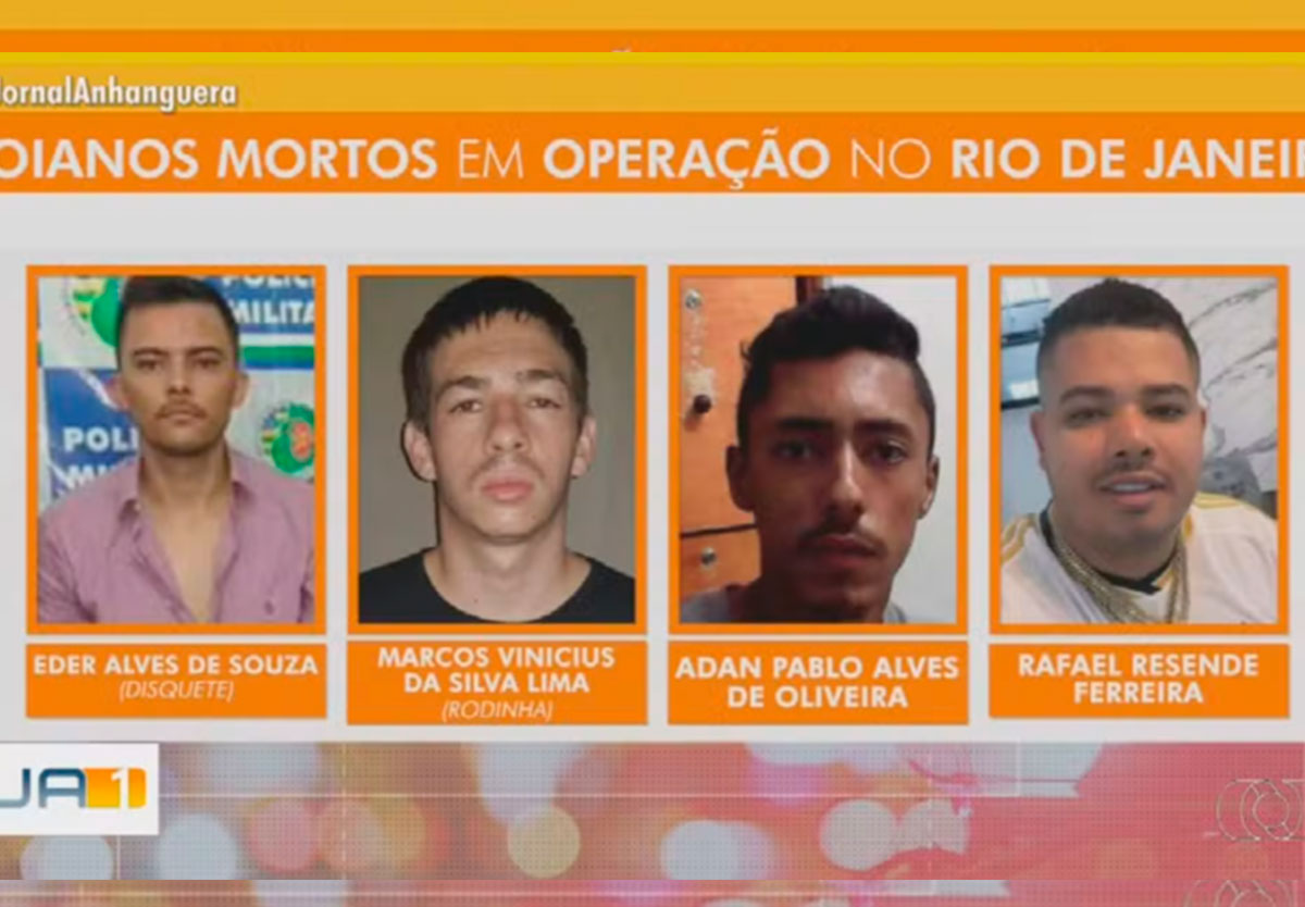 Quatro criminosos de Goiás estão entre os mortos em operação no Rio, diz Caiado