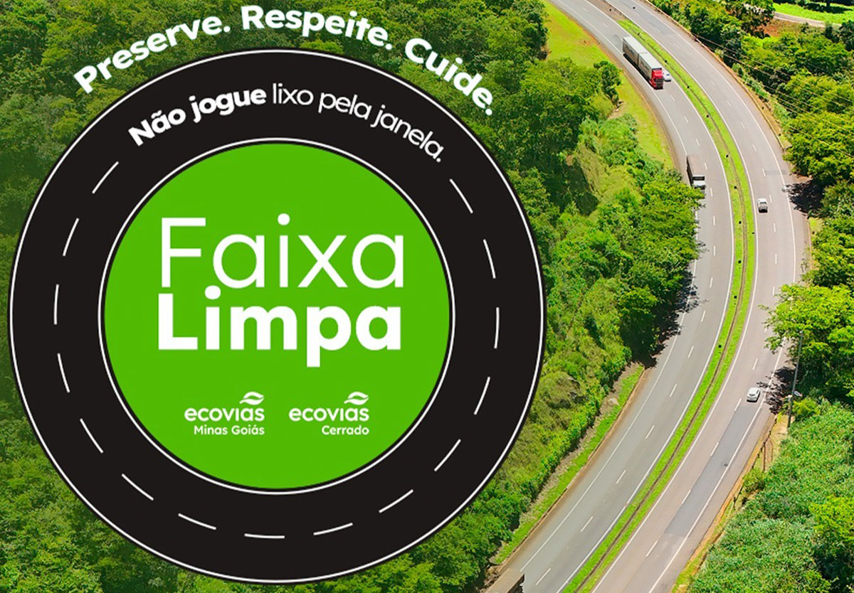 Campanha “Faixa Limpa” quer reduzir descarte de lixo nas rodovias de Goiás e Minas